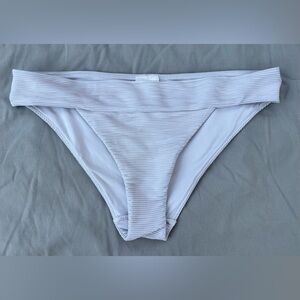 H&M White Ribbed Bikini Swim Suit Bottoms Size 10 slightly used